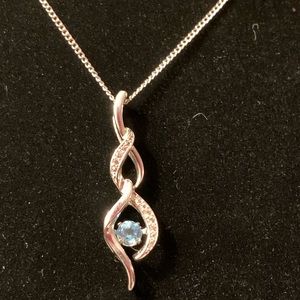 EUC - 925 dancing topaz & white sapphire necklace